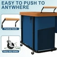 thumbnail image 6 of 230L (60 Gal) Extra Large Fashion Laundry Sorter 3 Section with Lid, Rolling Laundry Basket Hamper with Handle, Laundry Organizer Storage Cart with Sturdy Metal Frame for Laundry Room, Dark Blue, 6 of 14