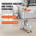 thumbnail image 3 of VEVOR Stainless Steel Work Table 30 x 12 x 38 Inch, with 4 Wheels, 3 Adjustable Height Levels, Heavy Duty Food Prep Worktable for Commercial Kitchen Restaurant, Silver, 3 of 9