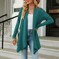 thumbnail image 5 of Sakmal Cardigan Sweaters Women Warm Tunic Soft Open Front Cardigan Green Long Outwear Coat, 5 of 8