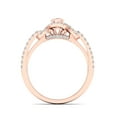 thumbnail image 4 of Imperial Gemstone 10K Rose Gold Pear Morganite 1/3 CT TW Diamond Halo Women's Ring, 4 of 5