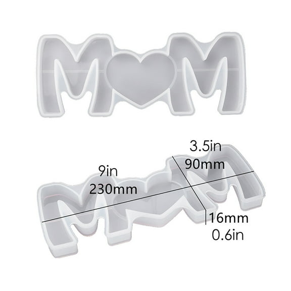 Kaireo Epoxy Resin Crystal Mother'S Day Love Silicone Mold, Silicone Love & Mom Resin Casting Mold Mother'S Day Gift Epoxy Mould Craft Tool, 1X Mold