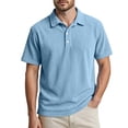 thumbnail image 4 of Polo Shirts for Men Short Sleeve Quarter Button Up Tee Shirts Basic Blue Shirts Men, 4 of 4