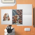 thumbnail image 4 of Patriotic Basset Hound Stained Glass Portrait American Flag 5x7in Folded Greeting Card Bassets Dog Breed Lovers Gifts Idea Single Note Card with Envelope - 01010, 4 of 5
