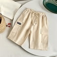 thumbnail image 2 of Odeerbi 3-12 Years Toddler Boys Girls Cargo Shorts Summer Wide Leg Bermuda Shorts Cotton Athletic Sports Shorts Loose Casual Work Five Quarter Pants, 2 of 5