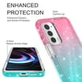 thumbnail image 3 of Samsung Galaxy A03S Case, Rosebono Hybrid Glitter Sparkle Transparent Colorful Gradient TPU Skin Cover Case For Samsung Galaxy A03S (Blue/Pink), 3 of 4