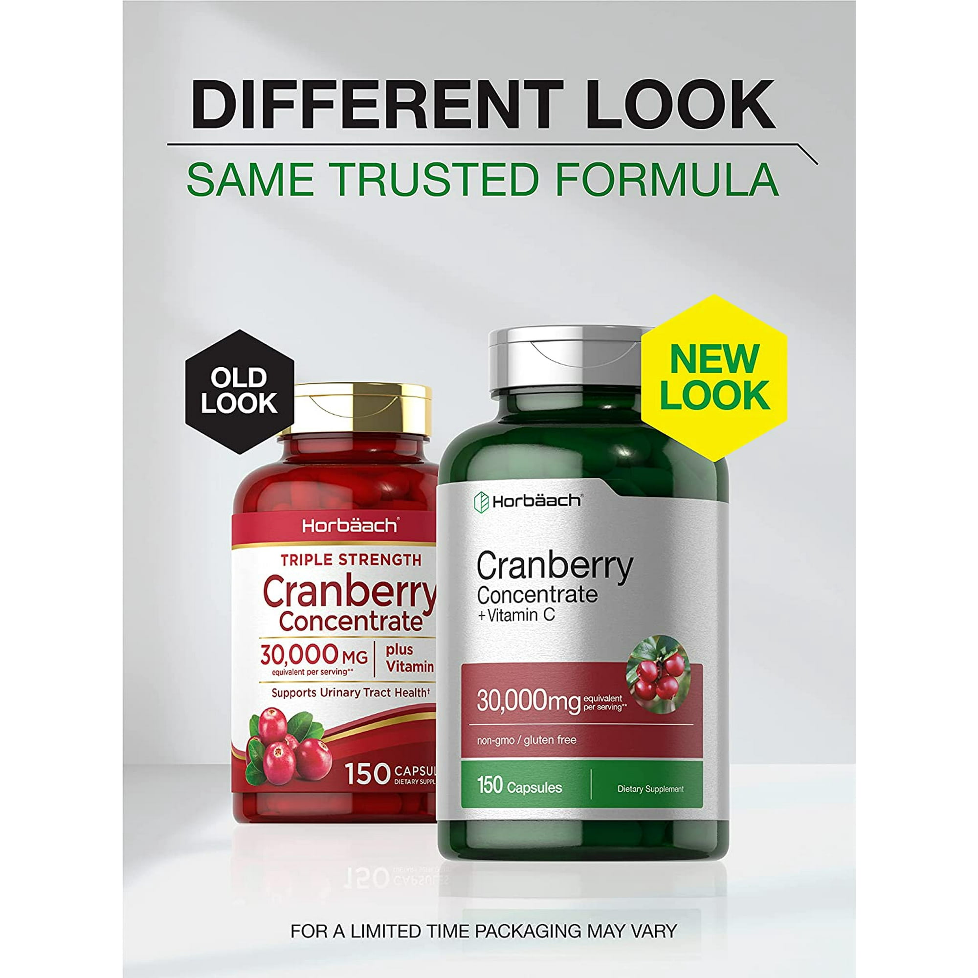 Cranberry and Vitamin C Capsules | 30,000mg | 120 Count | by Horbaach