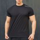 thumbnail image 4 of Blusas y camisas de manga corta y cuello redondo para hombre. Blusas casuales de verano para hombre, de manga corta, de color liso, con cuello redondo, para fitness. Blusas de poliéster para hombre., 4 of 5