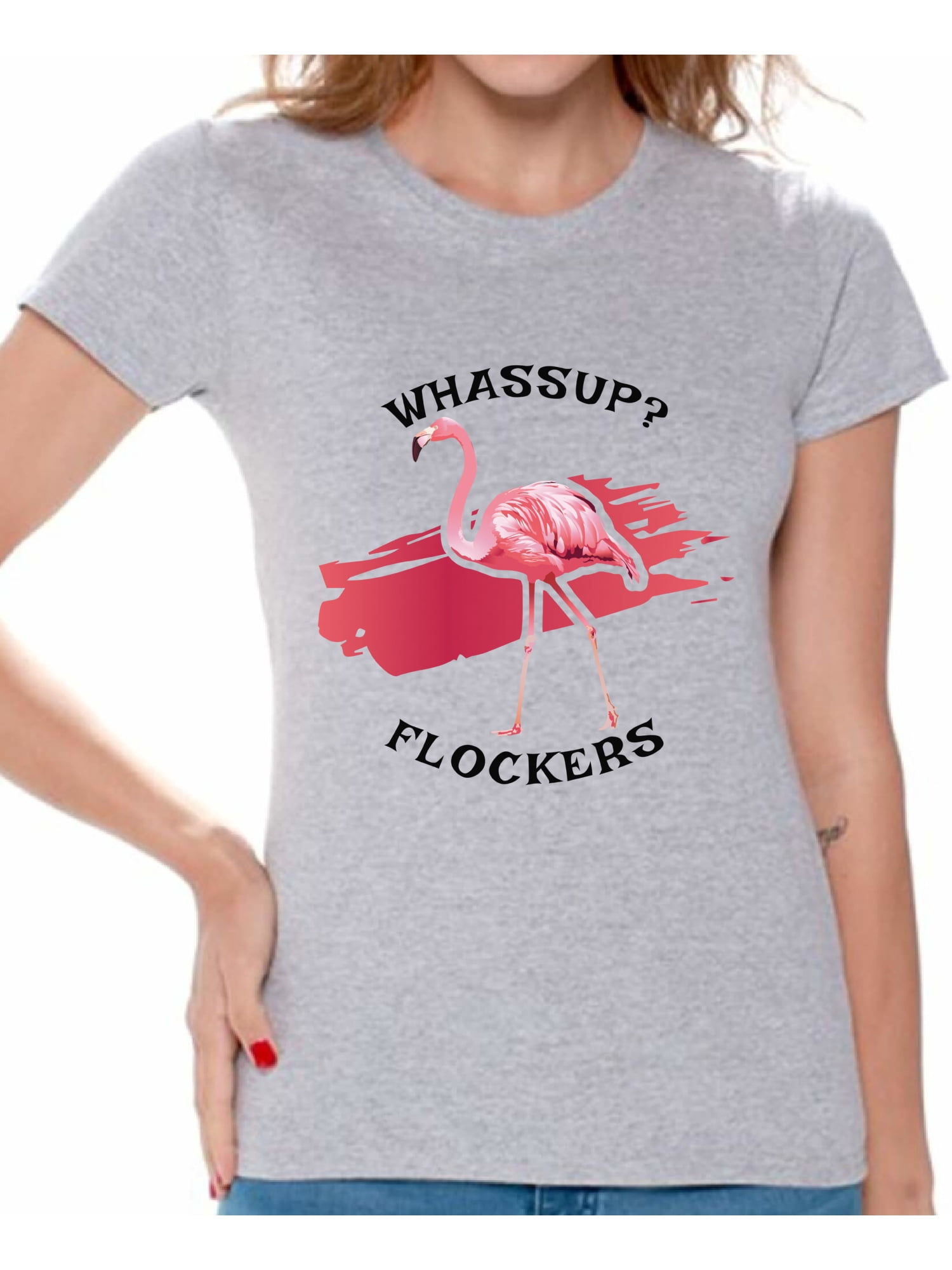 Awkward Styles Whassup Flockers Tshirt for Women Pink Flamingo Shirt