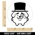 thumbnail image 2 of Weird Fancy Gentleman Dog Pup Top Hat Monocle Self-Inking Rubber Stamp Ink Stamper - Brown Ink - Small 3/4 Inch, 2 of 7