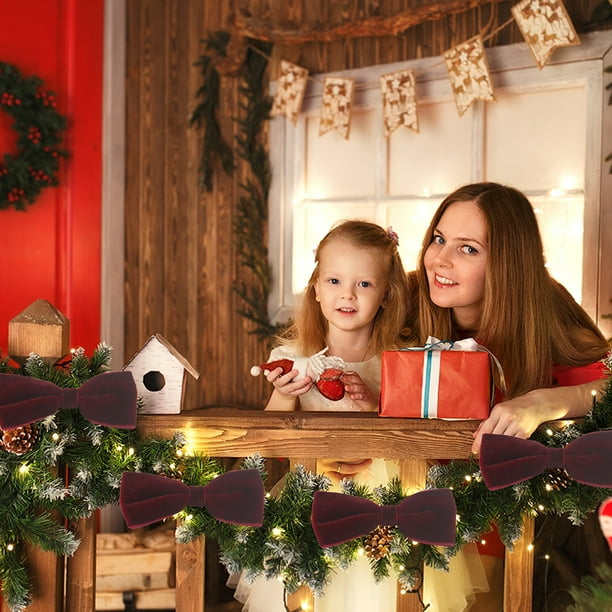 Adornos navideños con lazo de terciopelo, decoración para árbol de Navidad, decoración de Halloween, decoración de otoño, decoración del hogar, adornos navideños