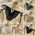 thumbnail image 5 of Women Strap Satin Panties Low Rise See Through Invisible Thongs Hollow Out Thin Mesh Sheer Briefs, 5 of 8