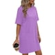 thumbnail image 3 of Mujeres Manga Corta Tops Impresión Casual Cuello Redondo Vendaje Vestido Falda de las Señoras, Vestido de Manga Corta para las Mujeres, 3 of 6