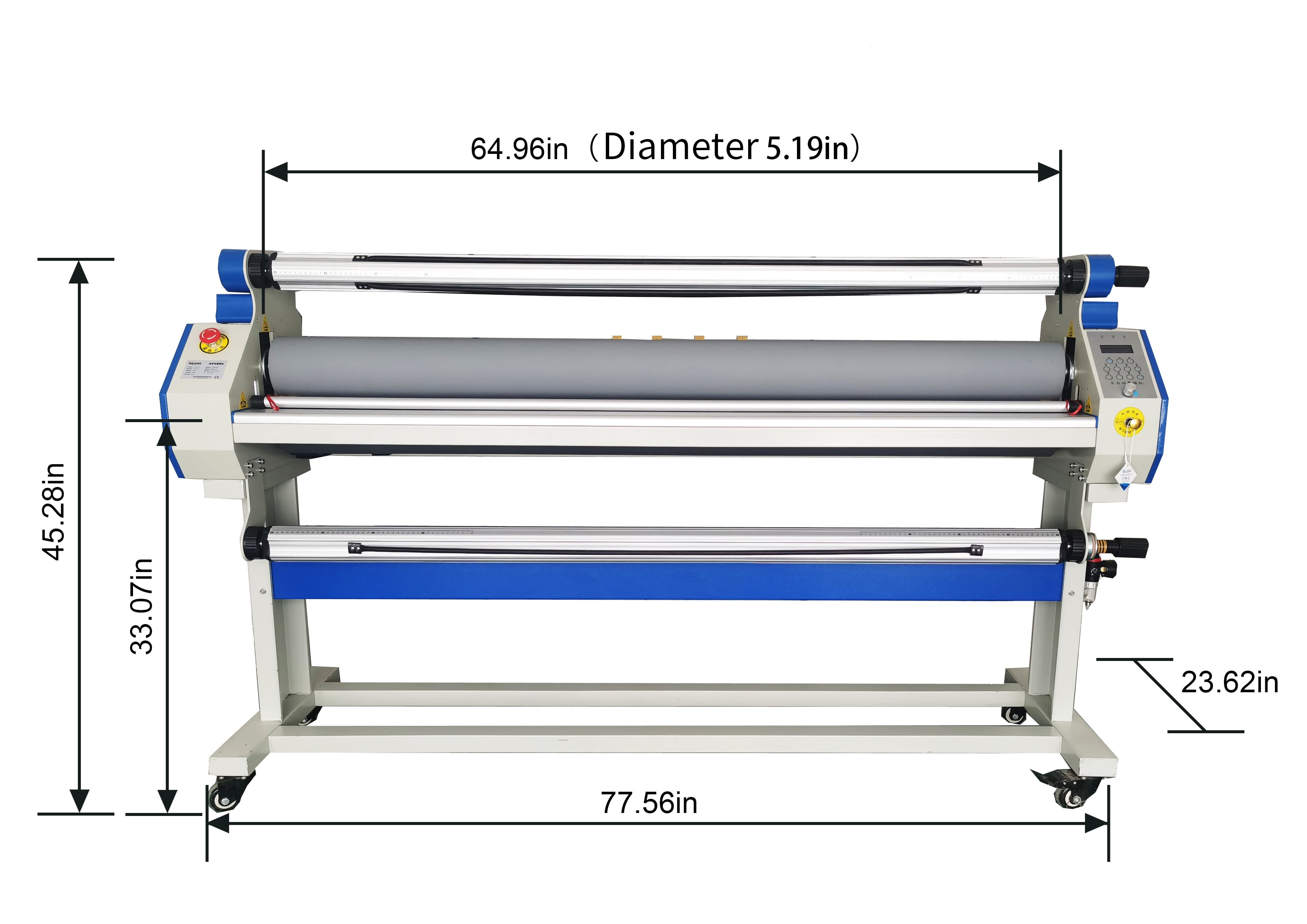 LIVIVOX Full-Auto Cold Laminator Machine with Heat Assisted and Trimmer, 67" Wide Format, Max laminating speed 40 ft/min