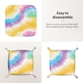 thumbnail image 4 of Multi-Size Leather Tray Four Corners Four Button Design Anti-Scratch Waterproof Convenient Cleaning Convenient Storage Yellow Tie-Dye Background Rainbow Colors_1 Small, 4 of 8