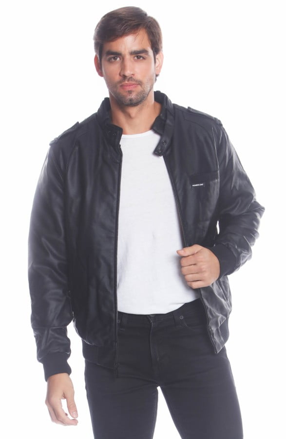 members only iconic black racer jacket
