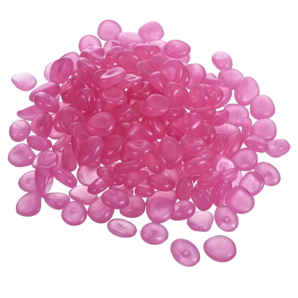 Uxcell 200 Paquete Rocas Brillantes 0.51''-0.67'' Piedras Brillantes Decoración en la Oscuridad Piedras Luminiscentes Decorativas Rosa Claro
