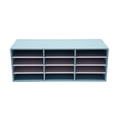 thumbnail image 3 of Space-Saving Desktop File Organizer with 12 Slots, 4 Tiers, and Adjustable Shelves, Modern PVC Literature Organizer for Office Use, 3 of 6