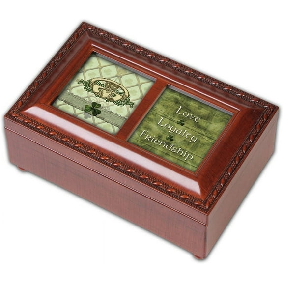 Cottage Garden Love Loyalty Ivory Petite Music Box / Jewelry Box Plays Irish Lullaby