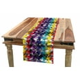thumbnail image 1 of Colorful Table Runner, Diagonal Geometrical Houndstooth Pattern in Rainbow Colors on Grey Background, Dining Room Kitchen Rectangular Runner, 3 Sizes, by Ambesonne, 1 of 2