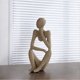 thumbnail image 3 of Sandstone Resin Thinker Statue Nordic Abstract Sculpture Collectible Figurines Home Office Bookshelf Desktop Decor, 3 of 5
