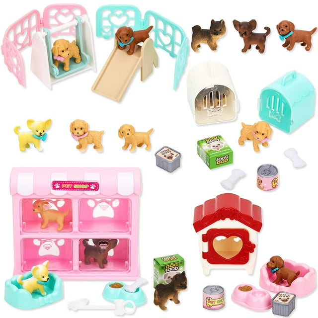 Juego de figuras de perro TQQFUN Pet Pretend Play Toys para niños