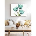 thumbnail image 4 of Turquoise Aqua Tulips Wall Art for Living Room,Canvas Picture Wall Decor for Bathroom Bedroom,Spring Floral Botanical Plant Painting Artwork for Office Kitchen Hallway Dining Room Home Decor 12"x16", 4 of 8