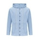 thumbnail image 5 of pstuiky Camisas casuales de manga larga para hombre, Camisas de manga larga con capucha y botones lisos y bolsillos informales de lino a la moda para hombre salir tops xl, 5 of 9