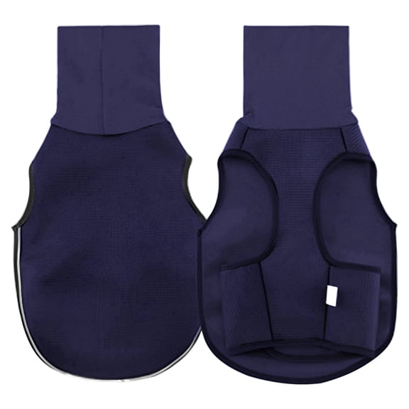 Dog Calming Vest M Size, Dark Blue Calming Comfort Thunder Jacket, Two-Way High Collar & Reflective Strip Design, Chest 17.7-21.3 in / 45-54 cm