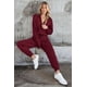 thumbnail image 3 of Conjunto Deportivo PRETTYGARDEN Mujer 2 Piezas con Cierre Vino Rojo XL, 3 of 7