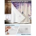 thumbnail image 3 of No Hook Shower Curtain with Snap in Liner,Retro Spring Purple Vineflowers Waterproof Bath Curtain Double Layers with See Through Top Window,Butterflies on Linen Hotel Shower Curtains 36x72in, 3 of 9