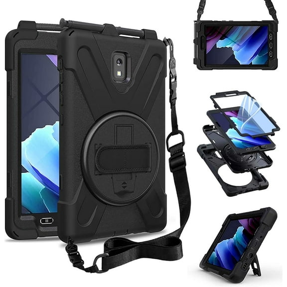 ZenRich for Galaxy Tab Active 3/5 Case,Shockproof Case with 360 Rotating Kickstand Hand Strap and Shoulder Strap Pen Holder for Samsung Tab Active 3/5 SM-T570/SM-T575/SM-T577/X300/X306B 8" 2020/2025