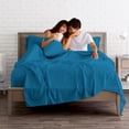 thumbnail image 6 of Bare Home 7 Piece Sheet Set, Microfiber, 2 Extra Pillowcases, Split King, Medium Blue, 6 of 6