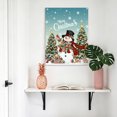 thumbnail image 6 of Canvas Wall Art, Teal Christmas Snowman Framed Canvas Prints for Bedroom Bathroom, Xmas Tree Snowflake Botanical Gallery Wrapped Wall Decor for Home Office, Gifts, 11"x14" Ship Next Day, 6 of 9