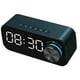 thumbnail image 1 of Reloj despertador LED con radio FM, altavoz Bluetooth inalámbrico, pantalla espejo, compatible con entrada auxiliar, TF, USB, reproductor de música inalámbrico para oficina y hogar. Azul, 1 of 4