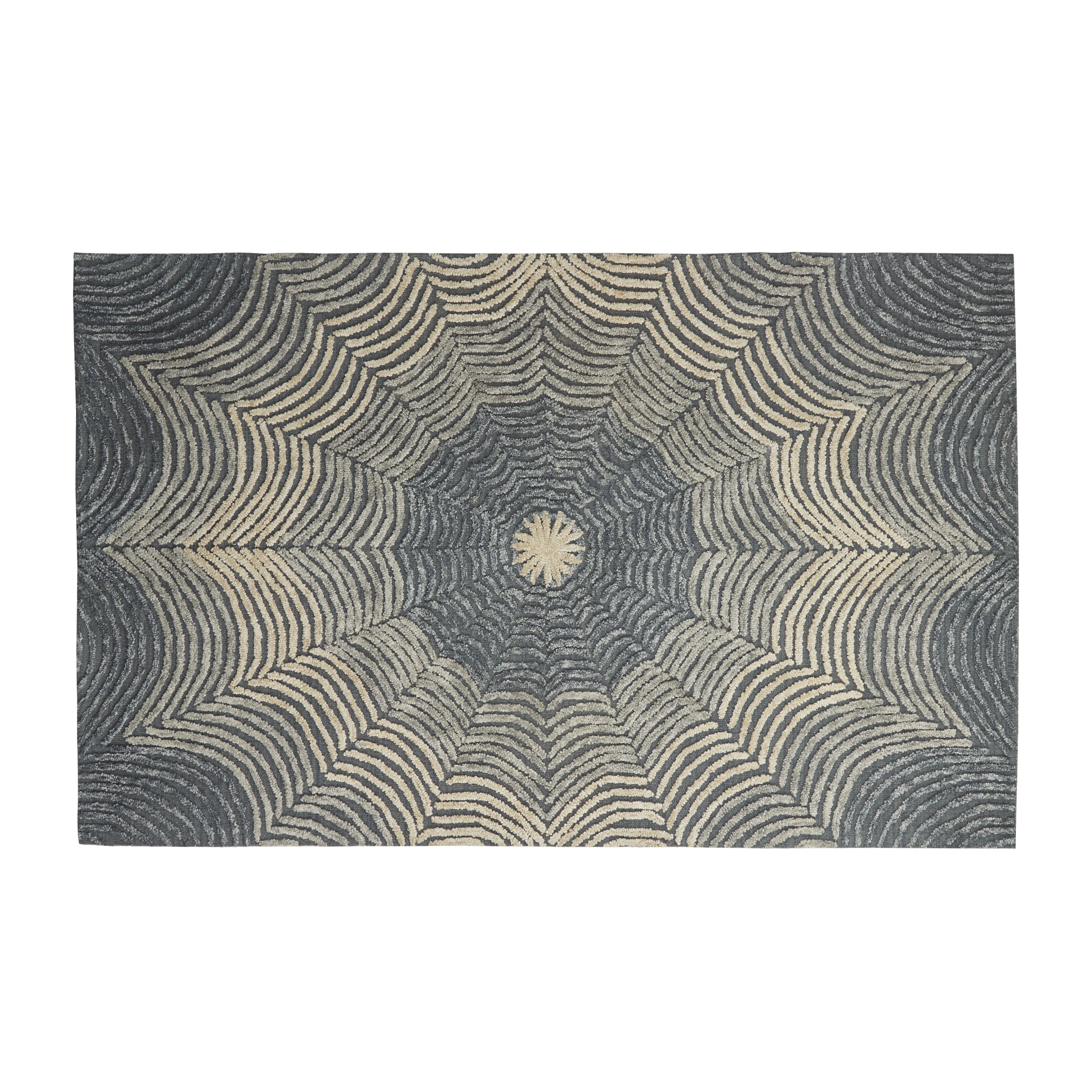 DecMode Living room Rectangle Geometric Contemporary Area Rug, Light Gray, 8' x 10', 1 - Piece