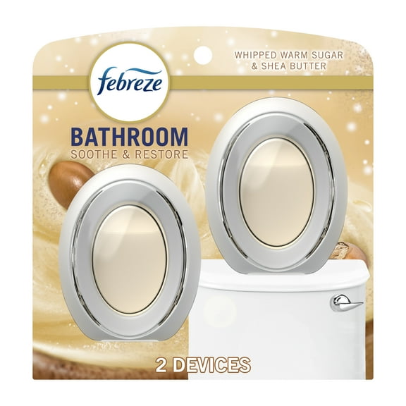 Febreze Bathroom Small Spaces Air Freshener, Odor-Fighting, Soothe & Restore, 2 Count