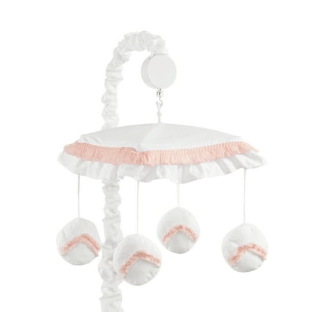 UPC: 0846480091325 | Boho Fringe White and Pink Musical Mobile by Sweet Jojo Designs