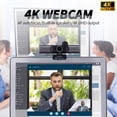 thumbnail image 4 of Cámara Web 4K con Enfoque Automático, Micrófono Integrado y Altavoces Duales para Streaming, Clases en Línea y Videollamadas, Rotación 360° y Tapa de Privacidad, Plug and Play., 4 of 6