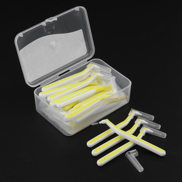 22 Uds limpieza Inter Oral goma cepillo herramienta de bucal Amarillo 0.4mm shamjiam Cepillo de limpieza de dientes
