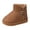 Brown, variant on Toddler Boys Girls Fleece Lined Snow Boots Waterproof Leather Slip On Winter Booties Outdoor Non Slip Warm Cotton Shoes Brown Size 12.5 Little Child