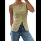 thumbnail image 2 of Camiseta de Tirantes para Mujer, , con Botones, Asimétrica, Estilo Y2K, para Salir. Verde S, 2 of 10