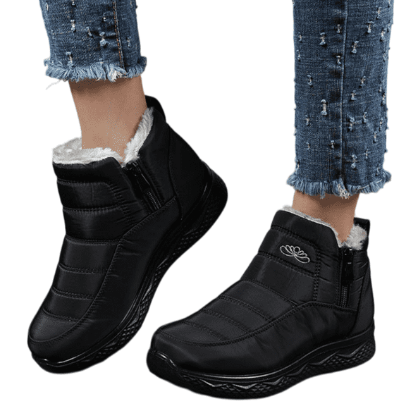 Women's Winter Snow Boots Faux Fur Lined Warm Ankle Boots Non Slip Platform Cold Weather Shoes Comfortable Outdoor Booties