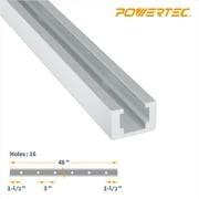 POWERTEC 2PK T-Track 48-Inch Heavy Duty | Specialized T Slot Track Mounting for 1/4”-20 Hex Bolt, 71351-P2