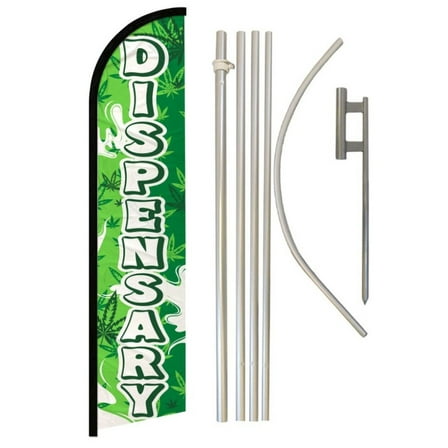 Dispensary Windless Banner Flag & Pole Kit