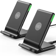Wireless Charger, INIU [2 Pack] 15W Qi-Certified Fast Wireless Charging Stand with Sleep-Friendly Adaptive Light