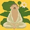 thumbnail image 6 of BANET Sloth Meditates with Tropical Monstera Leaves Flowers on Yellow Round Table Cloth, Circle Table Dinner Tablecloth, Desk Cloth Cover for Home Party Wedding 31"-35, 6 of 8