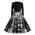 thumbnail image 3 of Mifsaly Womens Christmas Dress Xmas Funny Print Long Sleeve Crewneck Dresses Tunic Vintage Elegant Christmas Party Evening Gowns 2025 Wedding Guest Festival Outfits, 3 of 3