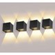 thumbnail image 1 of Paquete de 4 apliques de pared para interior/exterior de 12 W con ángulo de haz ajustable, apliques de pared LED de 3000 K, lámpara de pared impermeable blanca cálida, aplique negro para sala de estar y dormitorio esquí esquí Gafas de esquí, 1 of 4