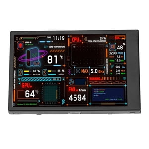 PC Panneau de capteur, Ordinateur Temp Monitor Auto Off Black Dual USB Port IPS Mini Afficher la résolution 320×480 pour le bureau