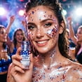 thumbnail image 5 of 4th Of July Red White And Blue Body Glitter Stick With Star Sequins Patriotic Makeup Gel For Women Festival Party Concert Face And Body Sparkle Decorations, 5 of 9